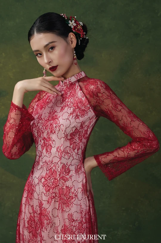 Áo dài Hồng Chỉ - MAY RIÊNG